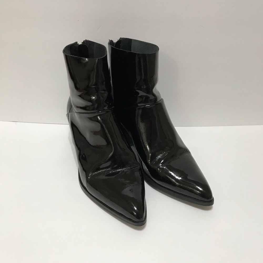 Topshop Black Patent Leather Boots
